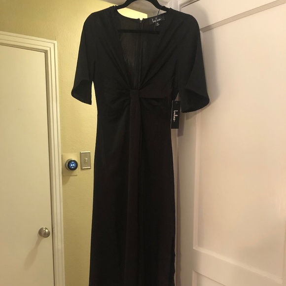 Lulus black satin maxi dress - Picture 3 of 4
